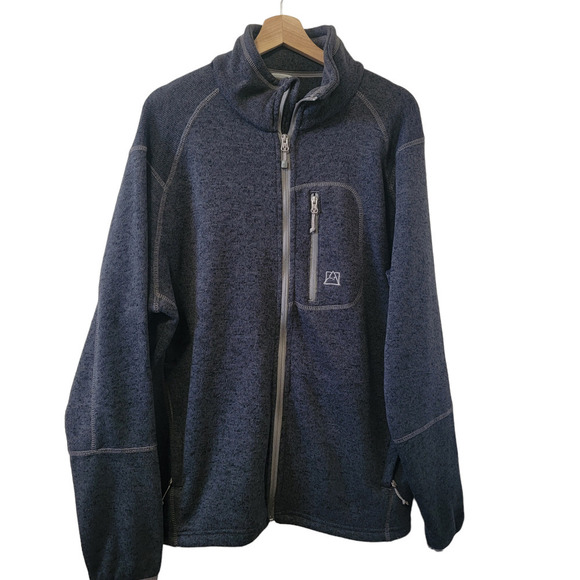 Avalanche Fleece Zip Up Front Jacket Sweater Zip Pockets Long Sleeve Men's LX - Picture 2 of 9